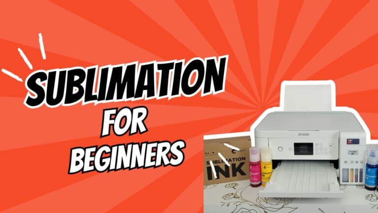 Epson sublimation printer with ink bottles for beginners, showcasing essential equipment for sublimation printing.