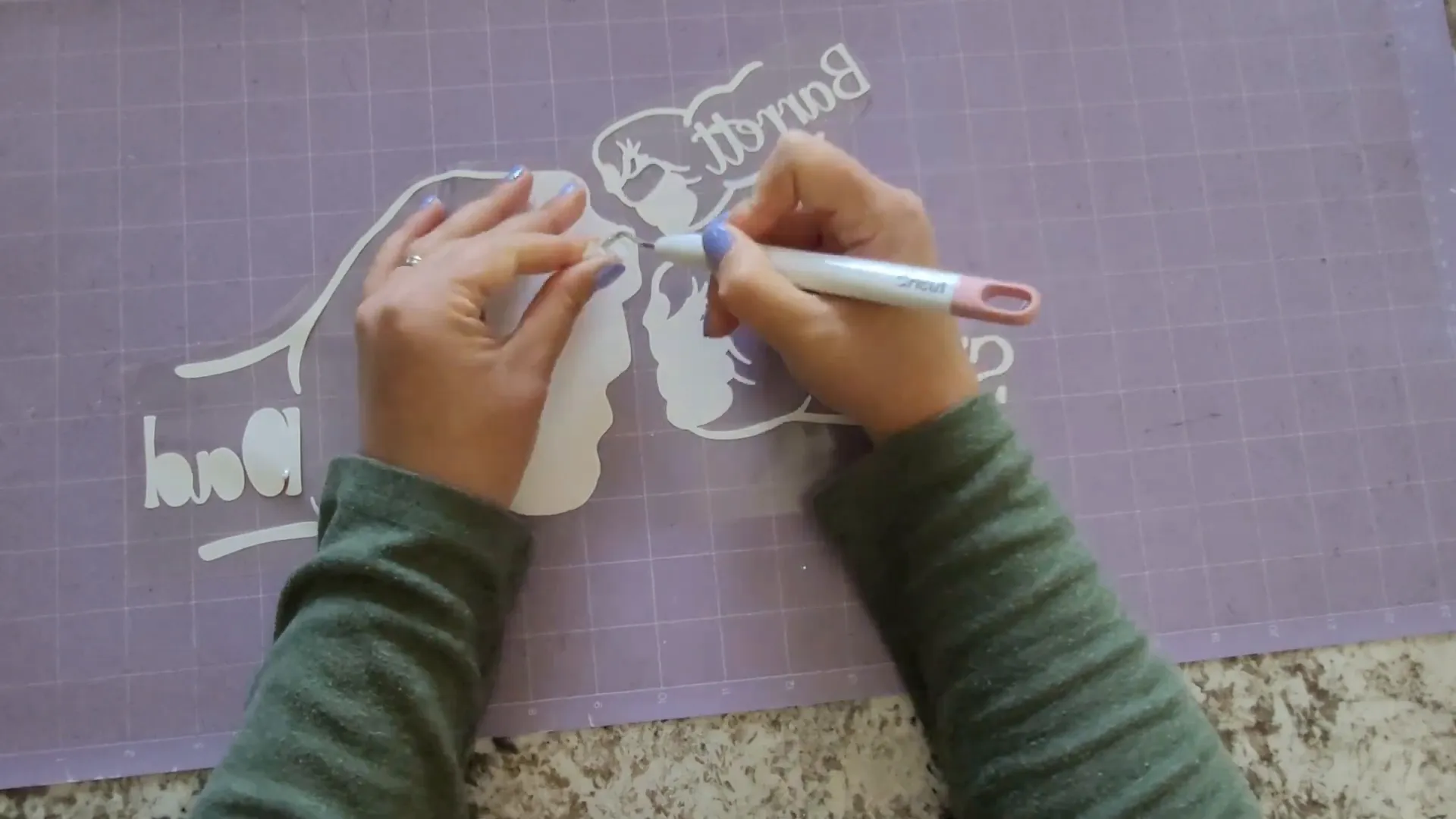 Father's Day Cricut Project: How to Make a DIY Fist Bump T-Shirt 8 Weeding heat transfer vinyl design