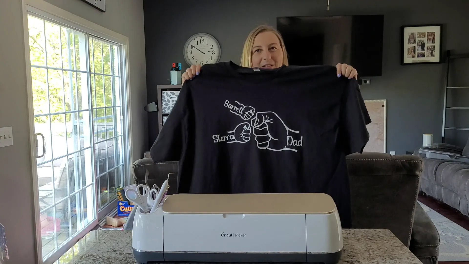 Father's Day Cricut Project: How to Make a DIY Fist Bump T-Shirt 1 Finished Father's Day Fist Bump T-shirt