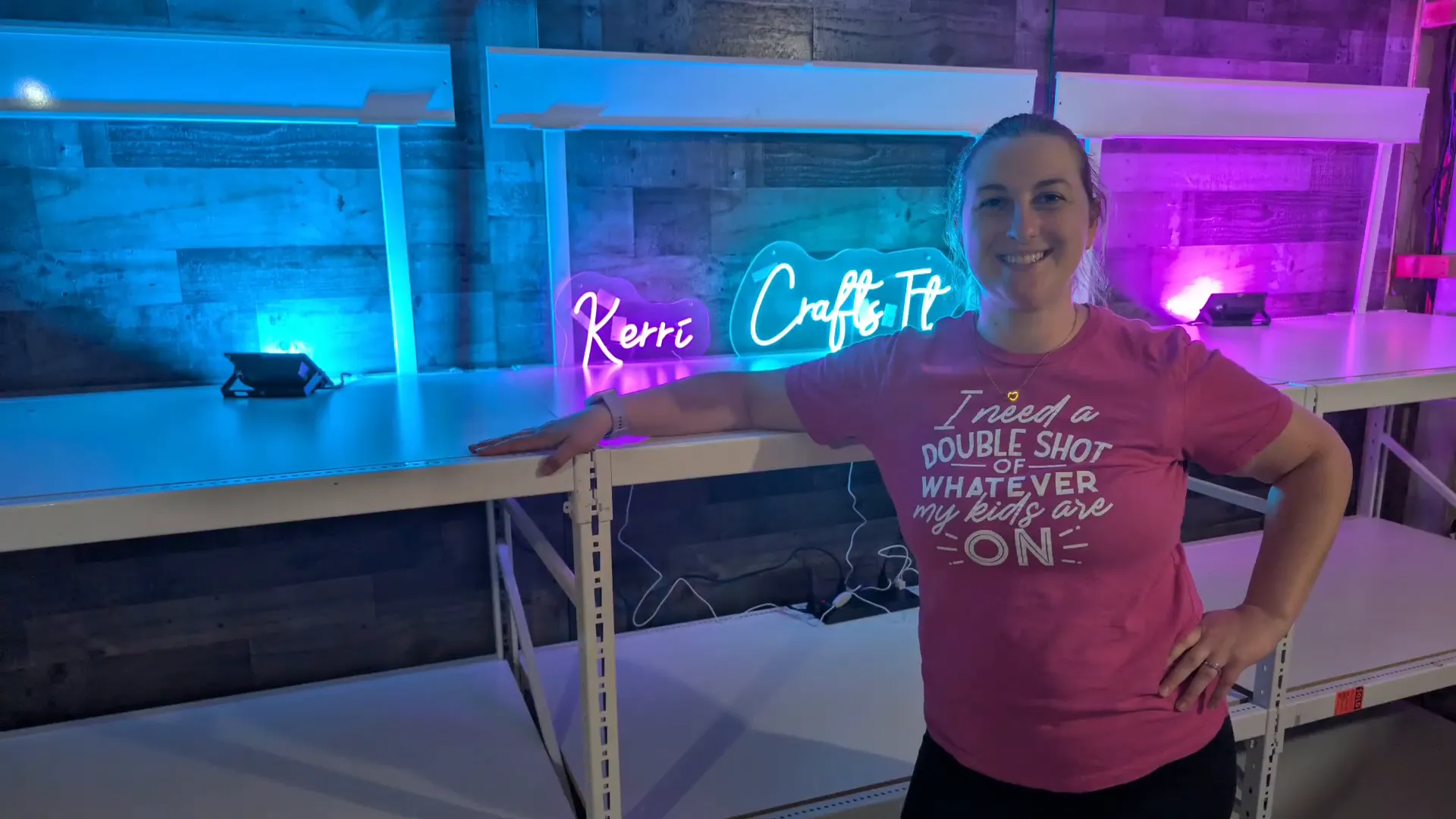 Basement craft studio setup