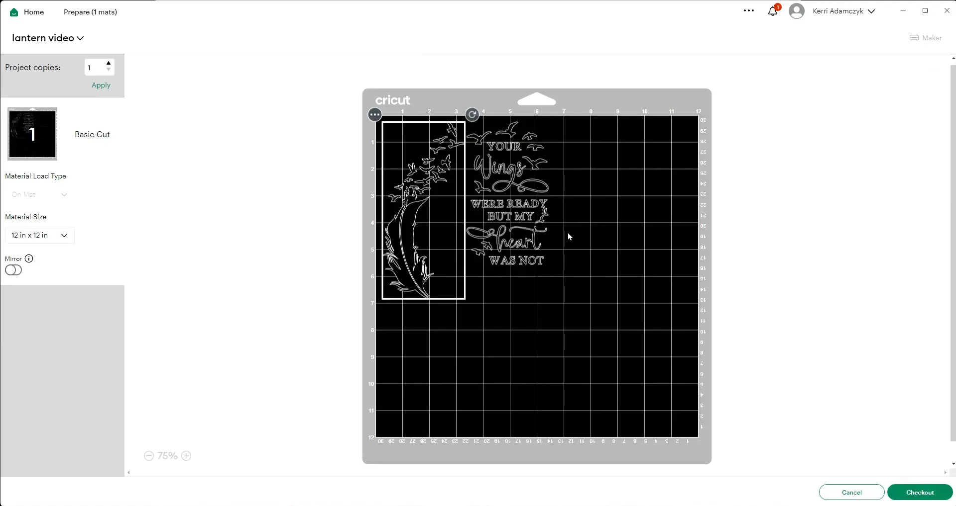 How to Make Memorial Lanterns with Cricut Easy DIY Guide 19 Mirroring design and preparing to cut vinyl on Cricut