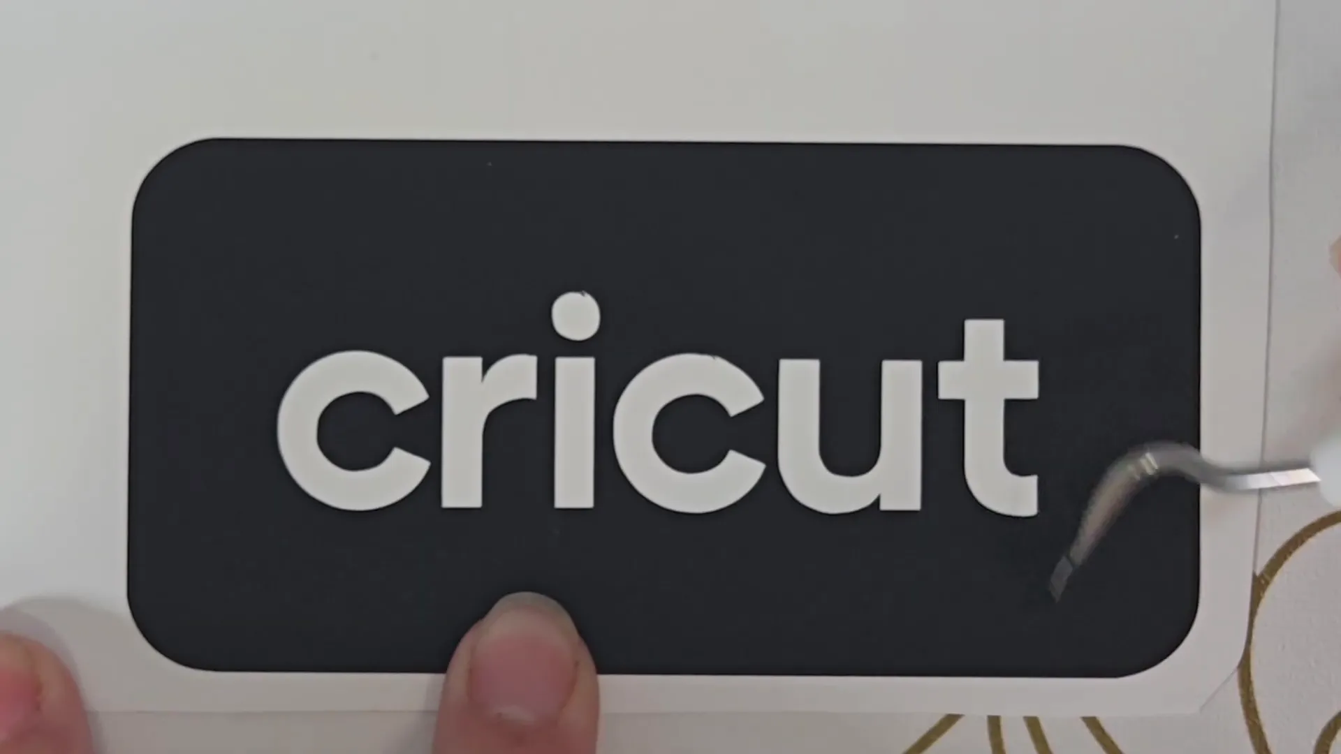 Weeding vinyl decal after Cricut cut