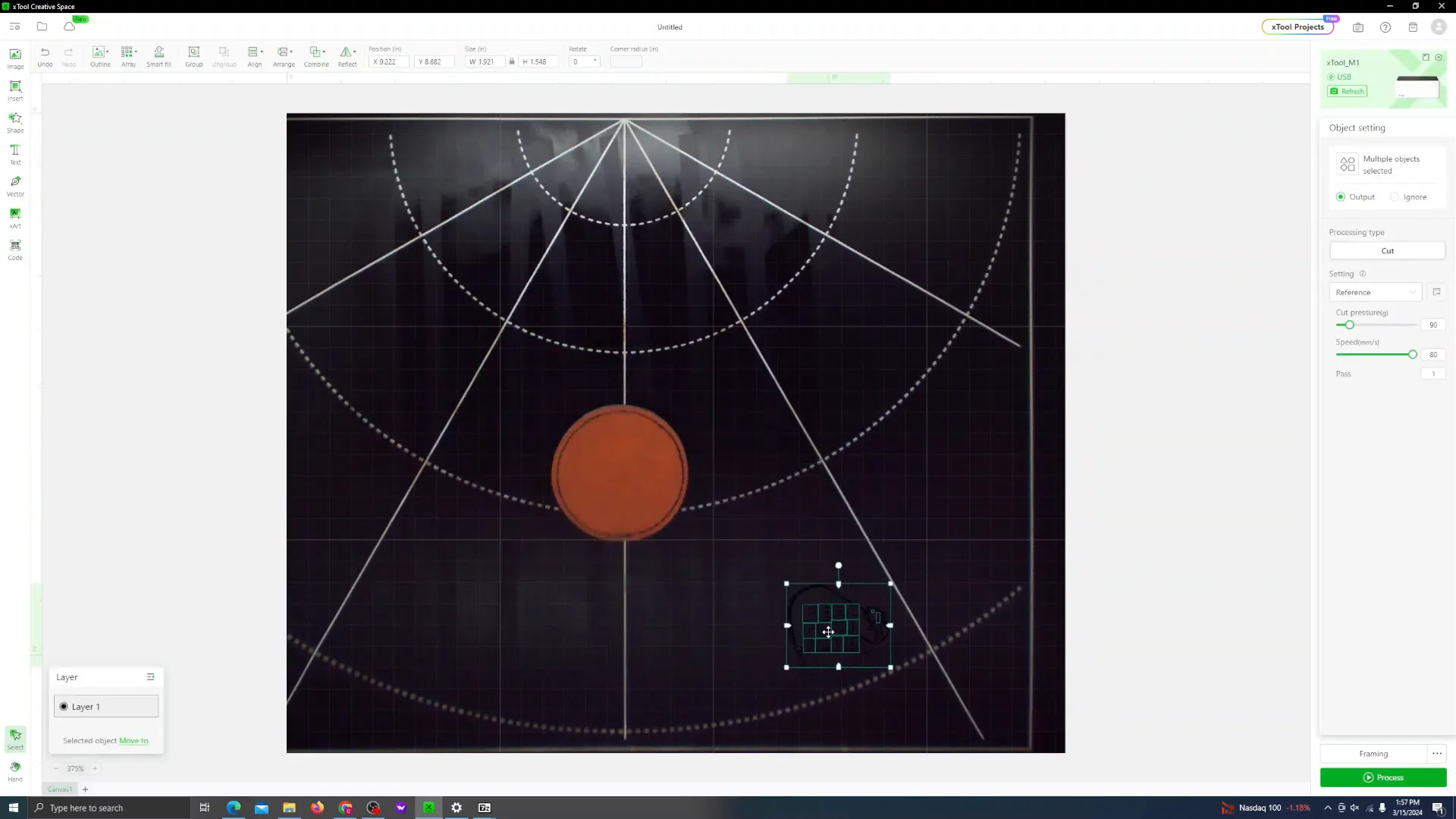 How To Make Leather Patch Hats 2 Ways: Laser Engraving & HTV xTool m1 7 Mirroring and resizing heat transfer vinyl design on xTool software