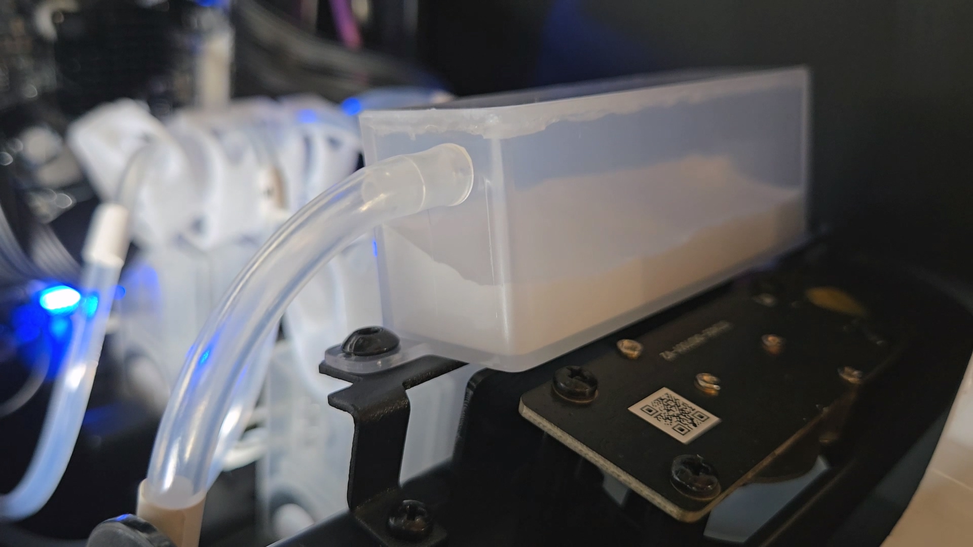 Close-up of Procolored F13 Panda printer internal ink system showing white ink tubes and print head
