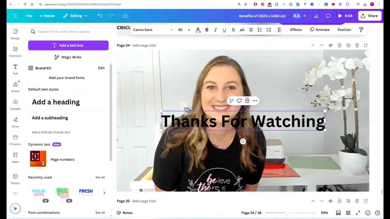 Canva editor being used to design a sublimation print