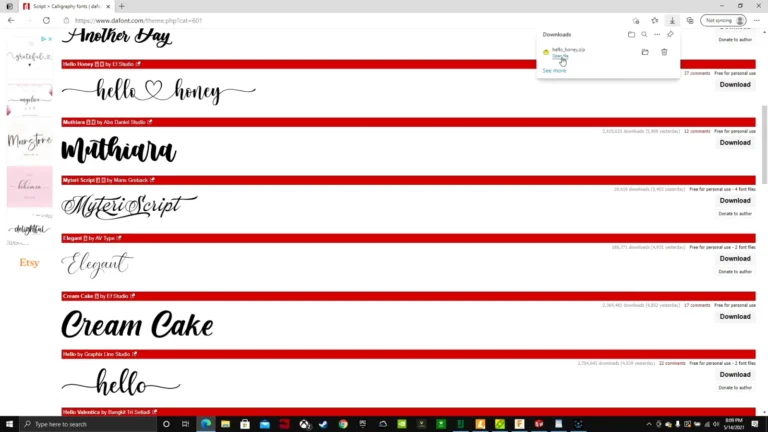Downloading a free script font from DaFont to add to Cricut Design Space